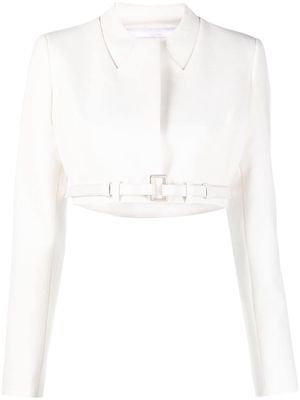 Coperni belted cropped jacket - White
