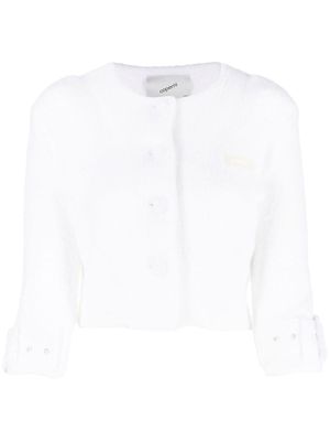 Coperni belted-cuff cropped cardigan - White