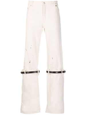 Coperni belted-effect straight-leg jeans - White