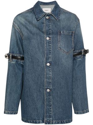 Coperni belted-sleeves denim shirt - Blue