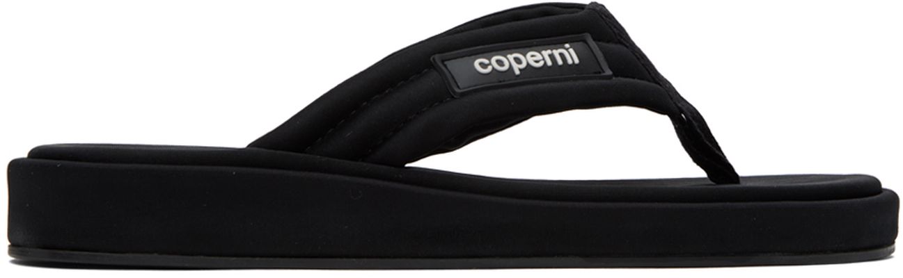 Coperni Black Quilted Flip Flops