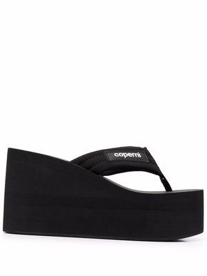 Coperni branded wedge sandals - Black