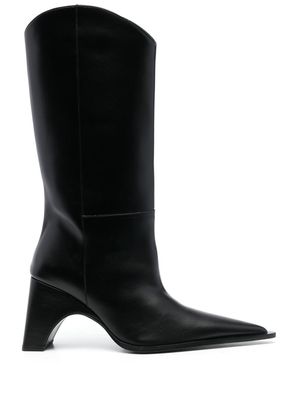 Coperni Bridge cowboy leather boots - Black