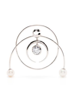 Coperni Cropcircle crystal-embellished earrings - Silver