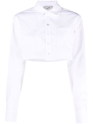 Coperni cropped cotton shirt - White