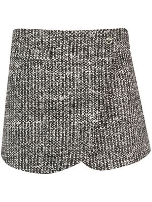 Coperni crossover tweed miniskirt - Black