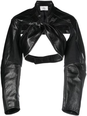 Coperni cut-out cropped biker jacket - Black