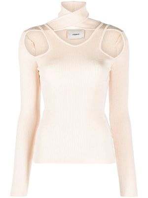 Coperni cut-out detail knitted top - Neutrals