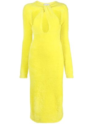 Coperni cut-out detail long-sleeve dress - Yellow
