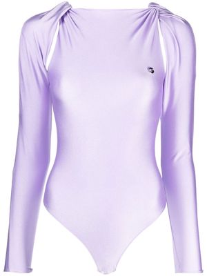 Coperni draped cut-out bodysuit - Purple