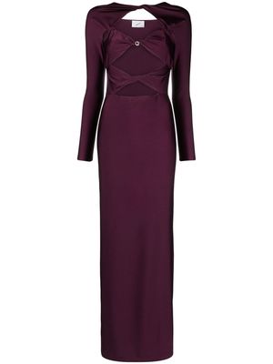Coperni embellished cut-out maxi dress - Purple