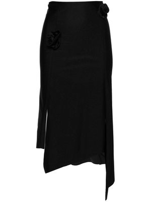 Coperni floral-appliqué midi skirt - Black