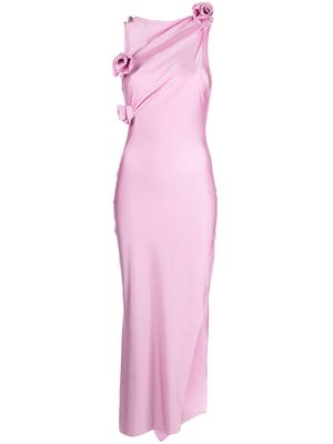 Coperni flower-appliqué cut-out gown - Pink
