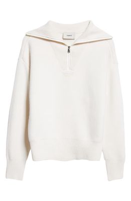 Coperni Half Zip Boxy Wool Sweater in White