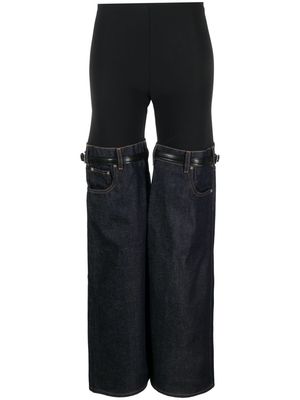 Coperni Hybrid denim flare trousers - Black