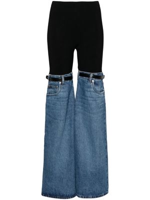 Coperni Hybrid denim-panels trousers - Black