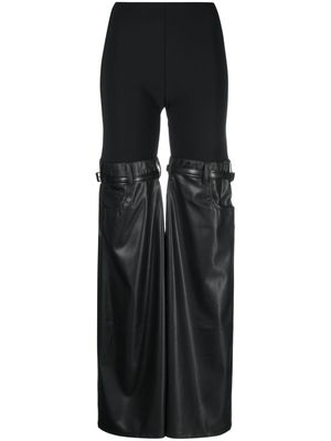 Coperni Hybrid faux-leather flared trousers - Black