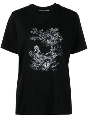 Coperni illustration-print cotton T-shirt - Black
