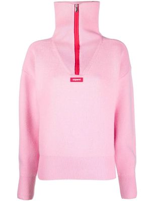 Coperni logo patch half-zip jumper - Pink