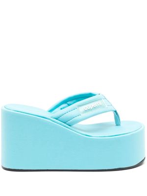 Coperni logo-patch platform sandals - Blue