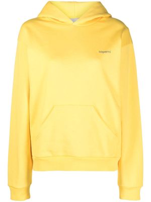 Coperni logo-print cotton blend hoodie - Yellow