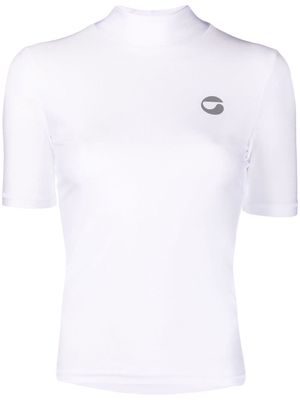 Coperni logo-print mock neck T-shirt - White