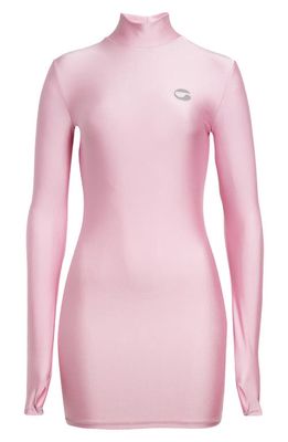 Coperni Long Sleeve Stretch Jersey Body-Con Minidress in Pink
