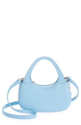 Coperni Micro Swipe Baguette Leather Top Handle Bag in Light Blue