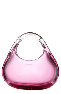 Coperni Micro Swipe Glass Baguette Top Handle Bag in Glass Pink