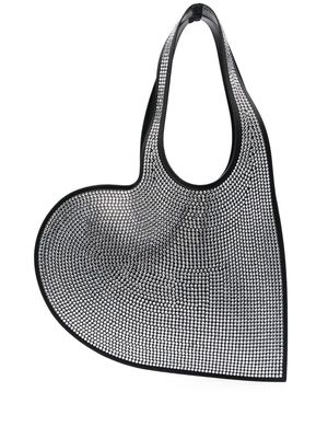 Coperni mini Heart crystal-embellished tote bag - Black