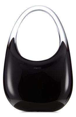 Coperni Mini Swipe Glass Top Handle Bag in Glass Black