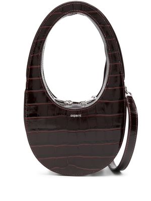 Coperni mini Swipe leather crossbody bag - Brown