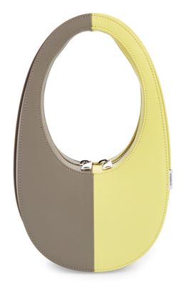 Coperni Mini Swipe Leather Top Handle Bag in Taupe/Yellow