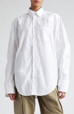 Coperni Moto Oversize Long Sleeve Cotton Shirt in Optic White