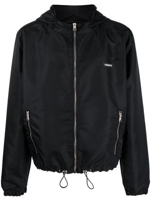 Coperni satin-finish hooded jacket - Black