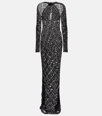 Coperni Sequin-embellished crochet maxi dress