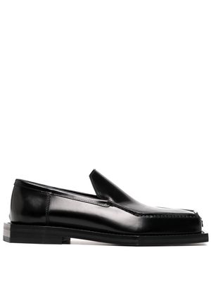 Coperni square-toe polished-finish loafer - Black