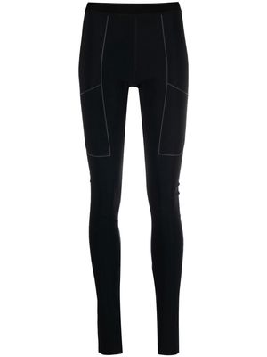 Coperni stretch-design slit leggings - Black