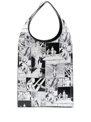 Coperni Swipe comic-print tote bag - Black