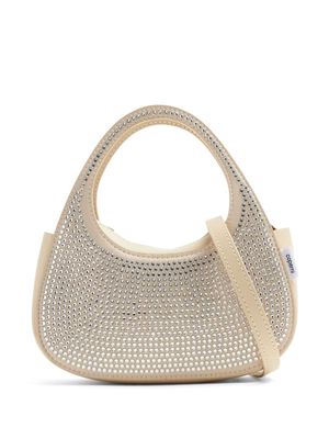 Coperni Swipe crystal-embellished bag - Neutrals