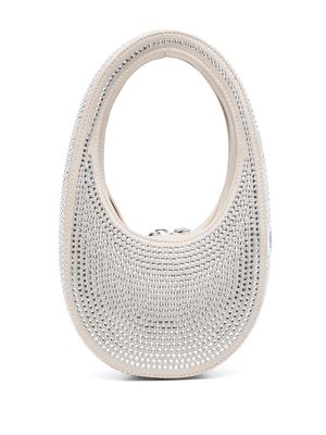 Coperni Swipe rhinestone-embellished mini bag - Neutrals