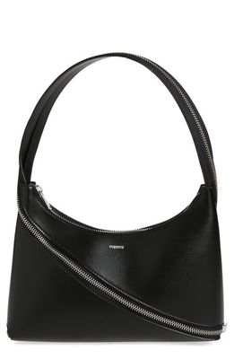 Coperni Swipe Zip Baguette Leather Handbag in Black