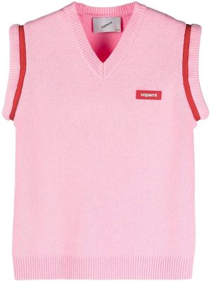 Coperni zip-embellished V-neck vest - Pink