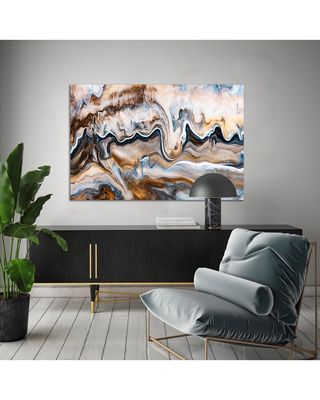 Copper and Blues Abstract Giclee on Canvas
