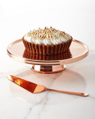 Copper Cake Plate with Server