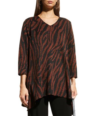 Copper Collage Side Fall Tunic