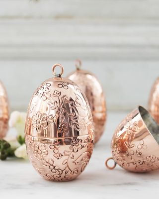 Copper Egg Ornament, Set of 6