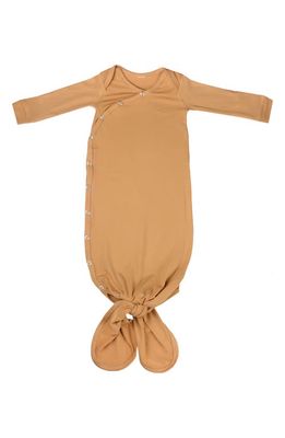 Copper Pearl Newborn Knotted Gown in Dune