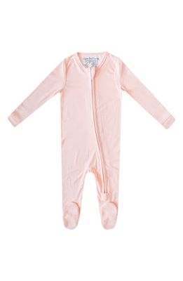 Copper Pearl Zip-Up Footie Pajamas in Blush