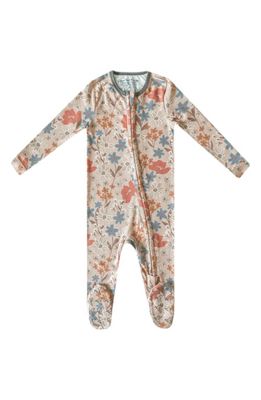 Copper Pearl Zip-Up Footie Pajamas in Eden